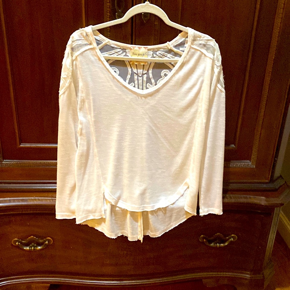 Free People jersey top in off-white size x-s